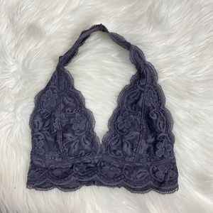 Urban Outfitters Charcoal Grey Lace Bralette